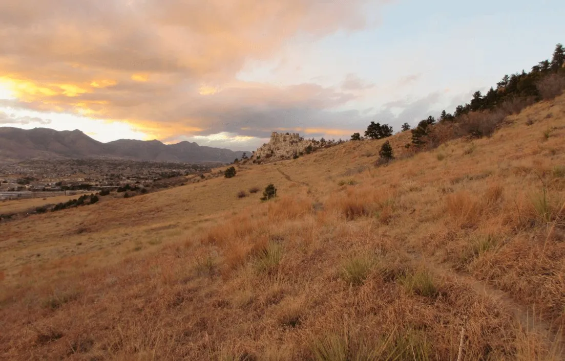 UCCS Open Space looking towards Pulpit Rock