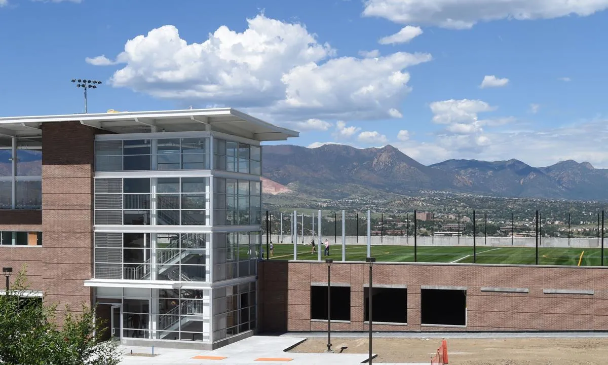 Alpine parking garage on campus